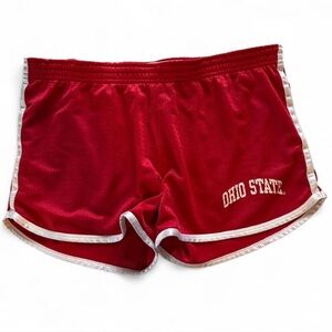 Red Ohio State Athletic Shorts with White Trim